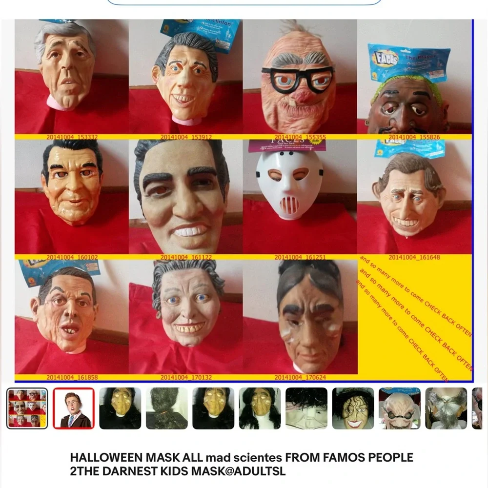Famous people MAD SCIENTISTS mask vintage FAMOUS PEOPLE 1980’-1990’s new but old